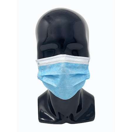 Umbo Blue 3-ply Pleated Face Masks with Ear Loop, Blue, 500/CS, 500PK H205-B